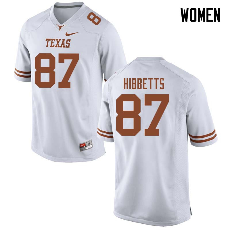 Women #87 Austin Hibbetts Texas Longhorns College Football Jerseys Sale-White